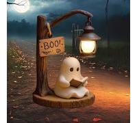 Tencipeda Cute Ghost Reading Lantern - Boo, 3D Resin Halloween Glow Spirit Ghost Lamp, Ghosts Lantern for Bedroom/Living Room/Desks/Mantels