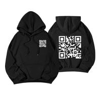 Tencipeda Funny Fu QR Code Hoodie, QR Code Sweatshirt, Fuck You QR Code Hoodie, Fu QR Scan Code Sweatshirt (4XL,Black-01)