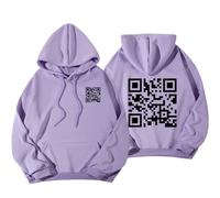 Tencipeda Funny Fu QR Code Hoodie, QR Code Sweatshirt, Fuck You QR Code Hoodie, Fu QR Scan Code Sweatshirt (M,Purple-02)