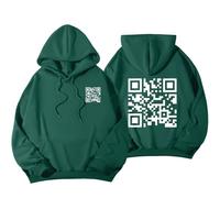 Tencipeda Funny Fu QR Code Hoodie, QR Code Sweatshirt, Fuck You QR Code Hoodie, Fu QR Scan Code Sweatshirt (M,Green-01)