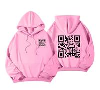 Tencipeda Funny Fu QR Code Hoodie - Scan Code Joke Sweatshirt, Unisex QR Code Joke Pullover (F1,S)