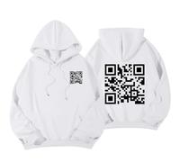 Tencipeda Funny Fu QR Code Hoodie - Scan Code Joke Sweatshirt, Unisex QR Code Joke Pullover (J1,XL)