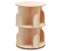 Tencipeda Kids Rotating Bookshelf, 360° Rotating Small Corner Bookcase for Small Space, Wood Narrow Book Shelf Organizer for Bedroom Living Room Study Room (2-layer)
