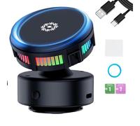 Tencipeda Magnetic Phone Holder for Car, Vacuum Adsorption Magnet Mount Cooling Wireless Car Charger for Windshield Laptop Screen & Desk (Black)