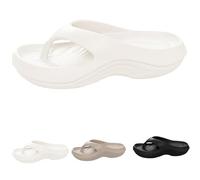 Tencipeda Pillow Flip Flops with Arch Support for Women, Plantar Fasciitis Flip Flops, Non-slip Comfort Lightweight (White,42)