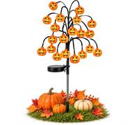 Tencipeda Pumpkin Solar Lights Outdoor, 20 LED Pumpkin Tree Stakes for Halloween (1 PCS)