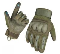 Tencipeda Ruck & Recon Tactical Gloves for Men with Palm Padding Touchscreen Full Finger Gloves for Outdoor Hiking and Riding (Green,Large)