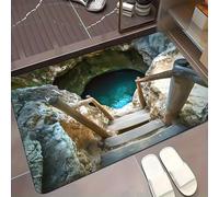 Tencipeda Rug That Looks Like A Hole-3d Optical Illusion Rug, Vortex & Bottomless Hole Design Non-Slip Doormat to Prank Test & Play with Your Dog or Cat (Style 15,60 * 90cm)