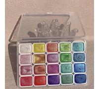Tencipeda Shifting Watercolor Paint Set, 20 Colors Metallic Watercolor Paint Set, Shimmering Shifting Watercolors for Art Lovers, DIY Art Projects & Gift (A)