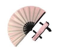 Tencipeda Silver Laser Rave Hand Fan, Large Folding Hand Rave Fan for Memorable Dance Events, Create Stunning Visuals (Pink)