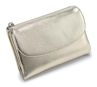 Tencipeda Unisex Pebble Leather Wallet, Versatile Soft Leather Wallets with Credit Card Holder & Cash Slots for Business Daily Commute & Office Use (Gold)
