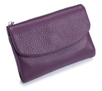 Tencipeda Unisex Pebble Leather Wallet, Versatile Soft Leather Wallets with Credit Card Holder & Cash Slots for Business Daily Commute & Office Use (Purple)