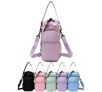 Tencipeda Water Bottle Shoulder Bag, Water Bottle Carrier with Strap for Hiking Cycling The Ultimate Outdoor Companion (Purple)