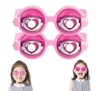 Tencipeda Winking Glasses-Winking Eye Glasses, Kinetic Crazy Eyes Glass with Manual Blink Action Novelty Blinking Glass for Party (2*Pink)