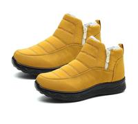 Tencipeda Winter Boots for Women Waterproof, Snow Boots for Women Non-Slip & Fur Lined Slip On Warm (Yellow,40)