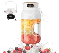 Tencipeda Yulyoie Multifunctional Portable Juicer Cup with Digital Display, Juice Cup Blender, Portable Juicer, Portable Smoothie Blender On The Go (White)