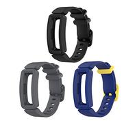 TenCloud Cinturini di ricambio compatibili con Fitbit Ace 2, in morbido silicone flessibile, per Inspire 2/Inspire HR/Inspire/Ace 2 Activity Tracker (nero, grigio, blu, giallo)