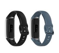 TenCloud Confezione da 2 cinturini compatibili con Samsung Galaxy fit SM-R370, cinturino di ricambio in morbido silicone sportivo per fitness tracker Galaxy fit SM-R370 (nero + ardesia)