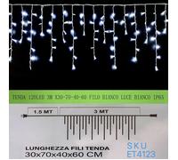 Tenda Luminosa Da Esterno IP65 3MT Con 120 Luci Led Bianco Freddo Effetto Cascat
