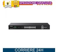 Tenda switch poe unmanaged, 20 port, 16 poe