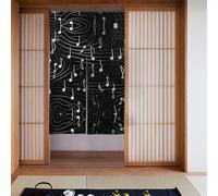 Tenda 2 pezzi impiombata 86,4 x 142,2 cm WHJSSF note musicali nere stampe per la maggior parte delle porte, perfetta da appendere tra le stanze, su pareti