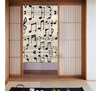 Tenda 2 pezzi impiombata 86,4 x 142,2 cm WHJSSF vintage note musicali stampe per la maggior parte delle porte, perfetta da appendere tra le stanze, su pareti