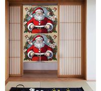 Tenda 2 pezzi impiombata 86,4 x 142,2 cm YYHHAOFA albero di Natale e vecchio immagine per la maggior parte delle porte, perfetta da appendere tra le stanze, su pareti