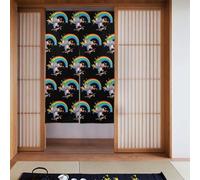Tenda 2 pezzi impiombata 86,4 x 142,2 cm YYHHAOFA farfalla e skateboard elefante immagine per la maggior parte delle porte, perfetta da appendere tra stanze, su pareti