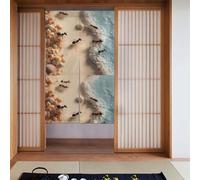 Tenda 2 pezzi impiombata 86,4 x 142,2 cm YYHHAOFA Formiche sulla spiaggia immagine per la maggior parte delle porte, perfetta da appendere tra stanze, su pareti