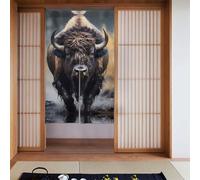 Tenda 2 pezzi impiombata 86,4 x 142,2 cm YYHHAOFA immagine bisonte nordamericano per la maggior parte delle porte, perfetta da appendere tra le stanze, su pareti