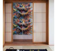 Tenda 2 pezzi impiombata 86,4 x 142,2 cm YYHHAOFA immagine mostro colorato per la maggior parte delle porte, perfetta da appendere tra le stanze, su pareti