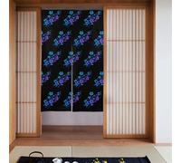Tenda 2 pezzi impiombata 86,4 x 142,2 cm YYHHAOFA sfocato blu e viola fiori immagine per la maggior parte delle porte, perfetta da appendere tra le stanze, su pareti
