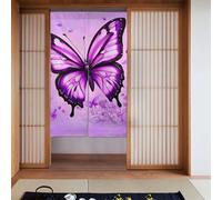 Tenda 2 pezzi impiombata 86,4 x 142,2 cm YYHHAOFA viola farfalla immagine per la maggior parte delle porte, perfetta da appendere tra le stanze, su pareti