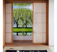 Tenda 2 pezzi impiombata 86,4 x 142,2 cm YYHWHJDE Willow Tree Pattern per la maggior parte delle porte, perfetta da appendere tra le stanze, su pareti