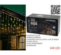 Tenda 240 LED Bianco Caldo 6x0,5 metri