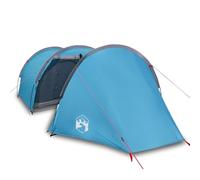Tenda 4 Persone Blu Impermeabile con Zanzariera | Poliestere 185T PU, rete 68D, base PE, E-Port, telo pioggia, borsa inclusa