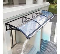 Tenda a baldacchino da esterno con staffa in alluminio UPF 50+, protezione in policarbonato, facile installazione, paralume trasparente per ingresso e finestre, 60 x 300 cm