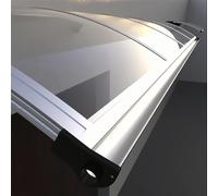 Tenda a baldacchino in alluminio con copertura in policarbonato trasparente, riparo dalla pioggia per porta d'ingresso e patio, 120 x 80 cm, elegante protezione da pioggia e sole