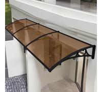 Tenda a baldacchino in alluminio per porta d'ingresso, resistente ai raggi UV, all'acqua e alla neve, copertura per portico esterno, 78,7 x 119,4 cm (marrone) - Protezione ingresso