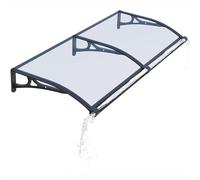 Tenda a baldacchino in alluminio per porte e finestre, copertura in policarbonato resistente ai raggi UV, protezione da pioggia e neve, per patio, cortili, terrazze (trasparente, 100 x 200 cm)
