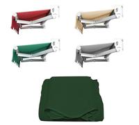 Tenda a baldacchino manuale retrattile, 2,5 x 2 m, per esterni, patio, riparo, colore grigio/verde, tessuto di ricambio durevole per protezione dai raggi UV e resistenza agli agenti atmosferici