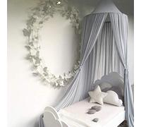 Tenda a baldacchino per bambini a cupola rotonda, in chiffon, emisferica, zanzariere, tende da letto principesse e principe, tenda da gioco per bambini, colore: grigio