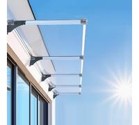 Tenda a baldacchino per esterni, copertura trasparente per porta, copertura in policarbonato da 5 mm, staffa in alluminio resistente ai raggi UV, protezione dagli agenti atmosferici per giardino e