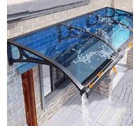 Tenda a baldacchino per esterni, impermeabile, in alluminio, con pannelli laterali, per porta d'ingresso, balcone, garage, finestra e patio, blu, 1,60 x 500 cm