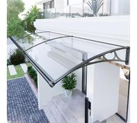 Tenda a baldacchino per esterni, in policarbonato resistente ai raggi UV, impermeabile, per porte, balconi e ingressi, trasparente, 60 x 80 cm, disponibile in 80 x 120, 150 x 100, 100 x 200, 100 x 300