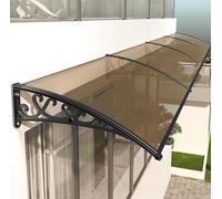 Tenda a baldacchino per esterni per porta d'ingresso, tetto del patio, parasole e protezione da pioggia/neve, marrone, 100 x 360 cm, copertura impermeabile per casa e giardino