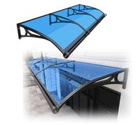 Tenda a baldacchino per esterni, protezione dai raggi UV, copertura per veranda e patio, resistente in policarbonato per finestra anteriore, riparo da neve e pioggia, blu lago, 100 x 290 cm
