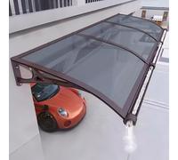 Tenda a baldacchino per esterni, resistente ai raggi UV, con staffa in alluminio e policarbonato, grigio scuro, 120 x 140 cm, copertura moderna per tetti da patio per ingressi e finestre
