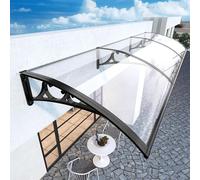 Tenda a baldacchino per esterni resistente ai raggi UV, copertura curva per finestra, policarbonato spesso 2,5 mm, staffa in alluminio autopulente, 60 x 570 cm, perfetta per la protezione