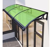 Tenda a baldacchino per esterni, resistente alle intemperie, in policarbonato, grande riparo per ingresso, verde, copertura per porta per patio, 120 x 520 cm, protezione UV